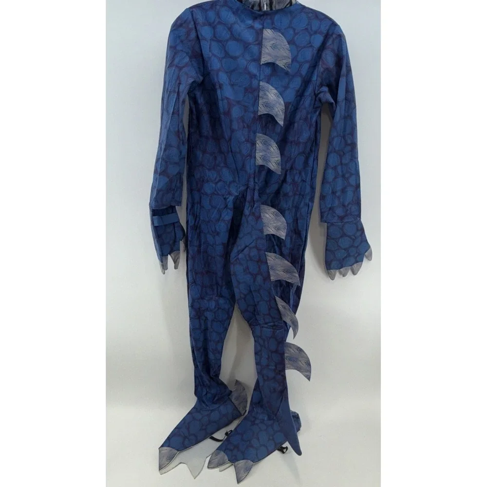 Blue Dinosaur Costume Childs XL 9-10 Year Old Size 150 Zip Up No Mask